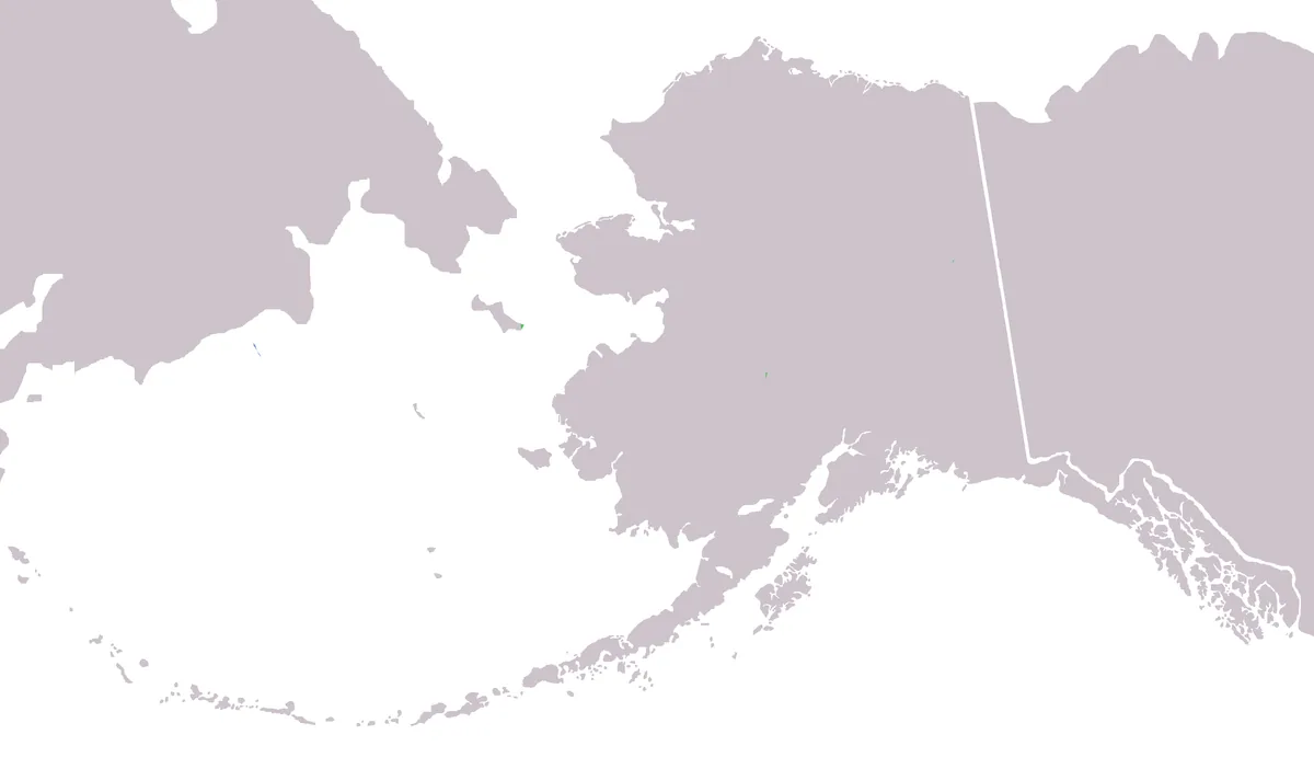 Map of the narwhal's range, including occurrences near Alaska
